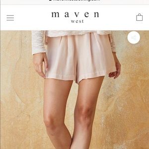 Maven West Blue Pleated Shorts